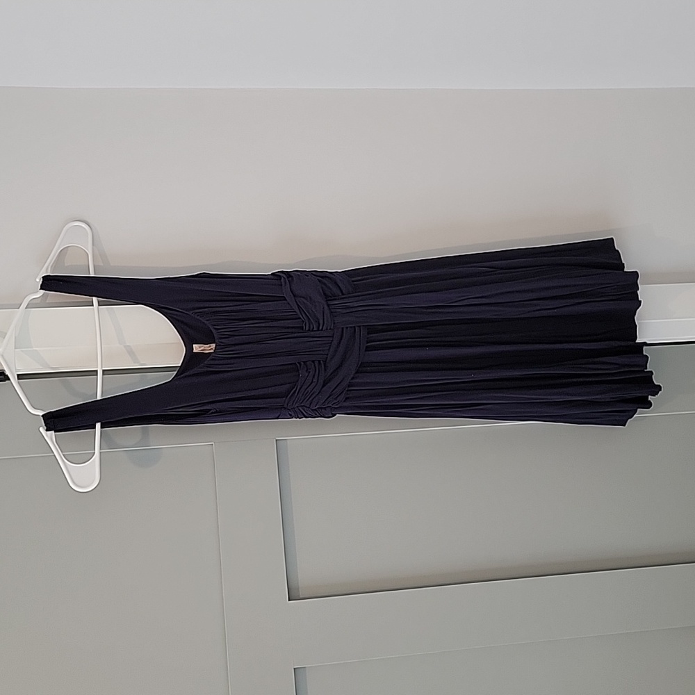Anthropologie Bailey 44 Navy Blue Dress Size Small Scoop Neck Ruched